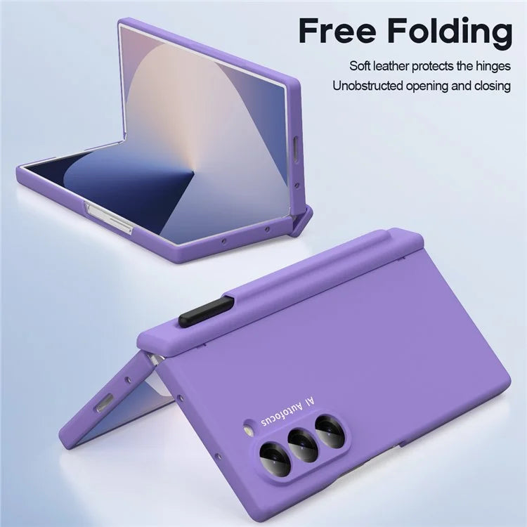 Macaron Series For Samsung Galaxy Z Fold6 5G Case PU Leather+PC Protective Phone Cover with Stylus