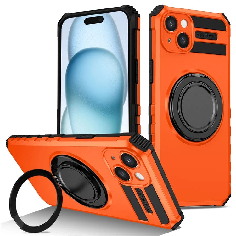 For iPhone 13 Case Compatible with MagSafe Rotary Kickstand Anti-Drop TPU+PC Phone Cover