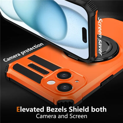 For iPhone 13 Case Compatible with MagSafe Rotary Kickstand Anti-Drop TPU+PC Phone Cover