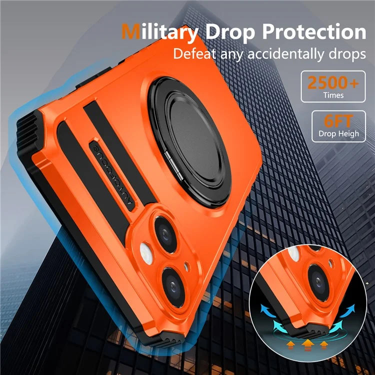 For iPhone 13 Case Compatible with MagSafe Rotary Kickstand Anti-Drop TPU+PC Phone Cover