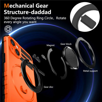For iPhone 13 Case Compatible with MagSafe Rotary Kickstand Anti-Drop TPU+PC Phone Cover