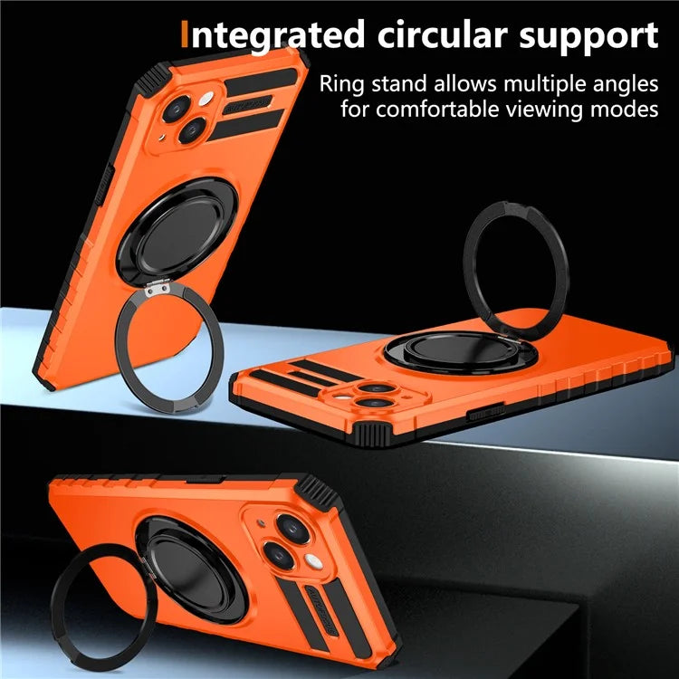 For iPhone 13 Case Compatible with MagSafe Rotary Kickstand Anti-Drop TPU+PC Phone Cover