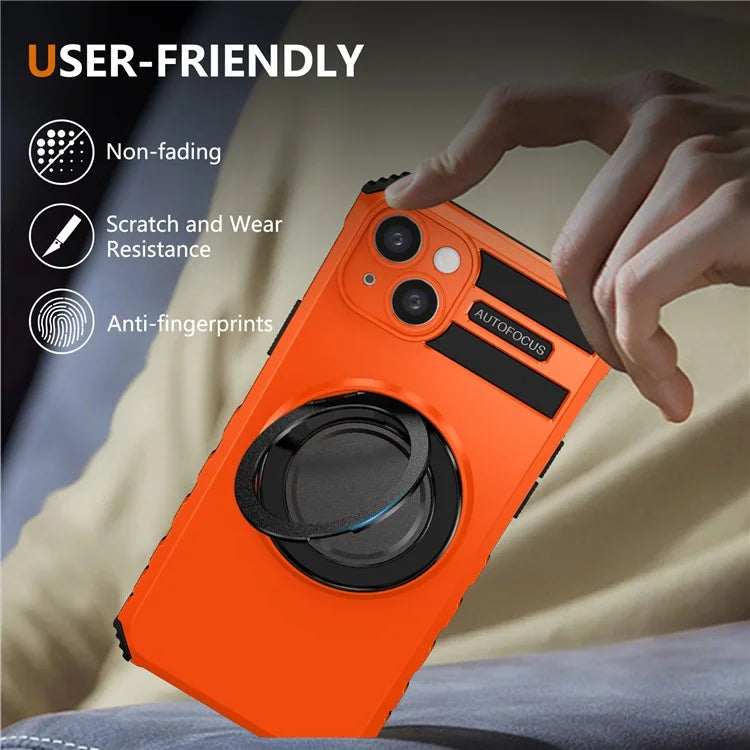 For iPhone 13 Case Compatible with MagSafe Rotary Kickstand Anti-Drop TPU+PC Phone Cover