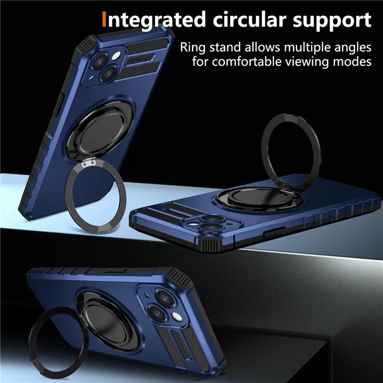 For iPhone 13 Case Compatible with MagSafe Rotary Kickstand Anti-Drop TPU+PC Phone Cover