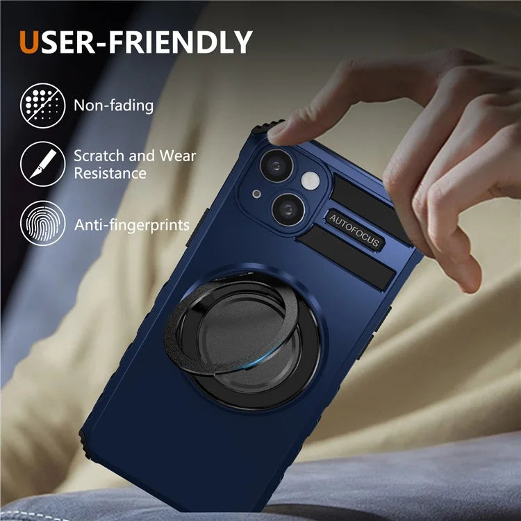For iPhone 13 Case Compatible with MagSafe Rotary Kickstand Anti-Drop TPU+PC Phone Cover