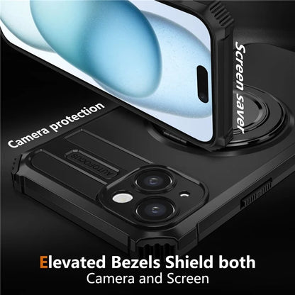 For iPhone 13 Case Compatible with MagSafe Rotary Kickstand Anti-Drop TPU+PC Phone Cover