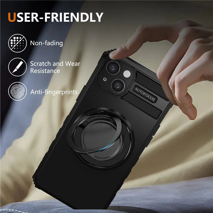For iPhone 13 Case Compatible with MagSafe Rotary Kickstand Anti-Drop TPU+PC Phone Cover