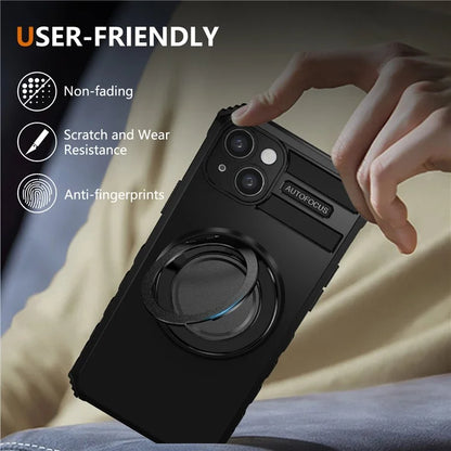 For iPhone 13 Case Compatible with MagSafe Rotary Kickstand Anti-Drop TPU+PC Phone Cover