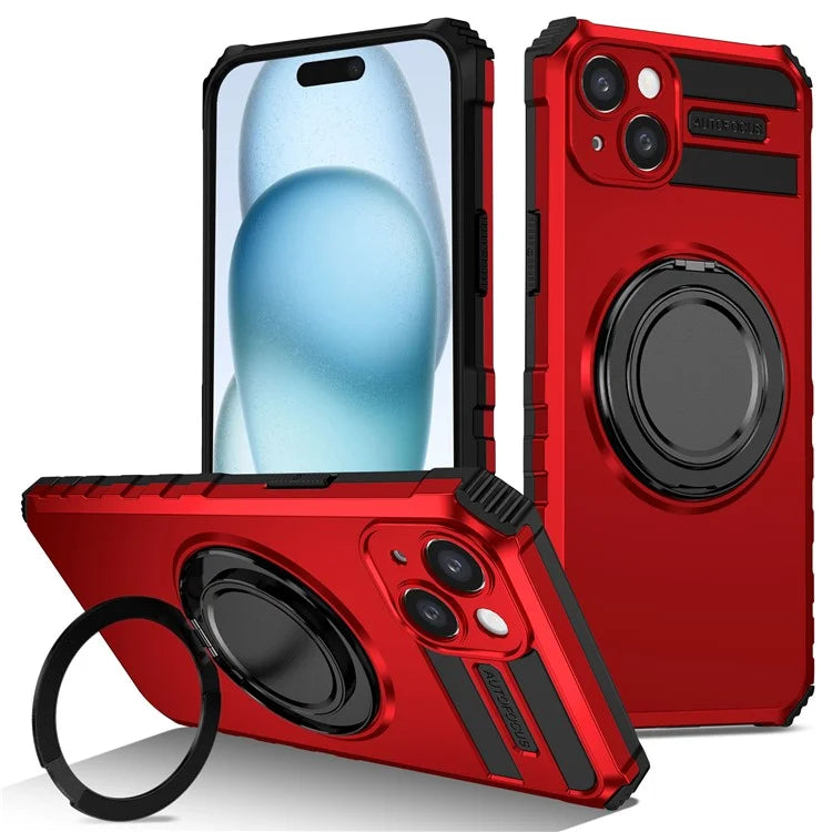 For iPhone 13 Case Compatible with MagSafe Rotary Kickstand Anti-Drop TPU+PC Phone Cover