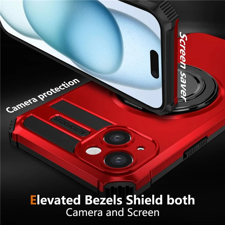 For iPhone 13 Case Compatible with MagSafe Rotary Kickstand Anti-Drop TPU+PC Phone Cover
