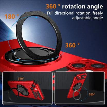For iPhone 13 Case Compatible with MagSafe Rotary Kickstand Anti-Drop TPU+PC Phone Cover