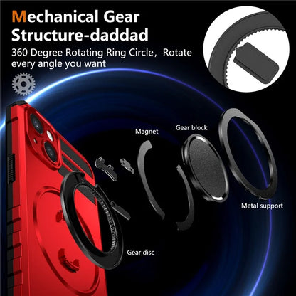 For iPhone 13 Case Compatible with MagSafe Rotary Kickstand Anti-Drop TPU+PC Phone Cover