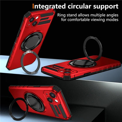 For iPhone 13 Case Compatible with MagSafe Rotary Kickstand Anti-Drop TPU+PC Phone Cover
