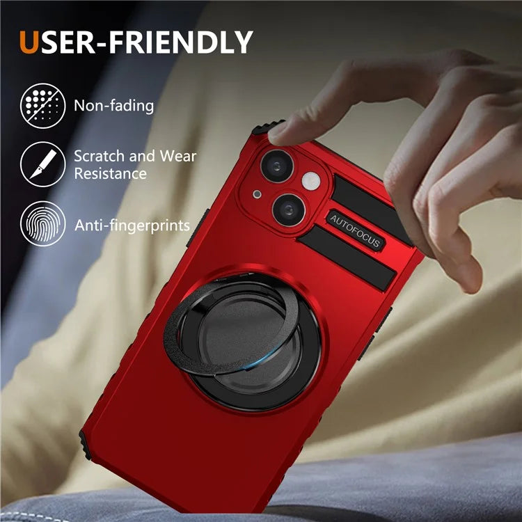 For iPhone 13 Case Compatible with MagSafe Rotary Kickstand Anti-Drop TPU+PC Phone Cover
