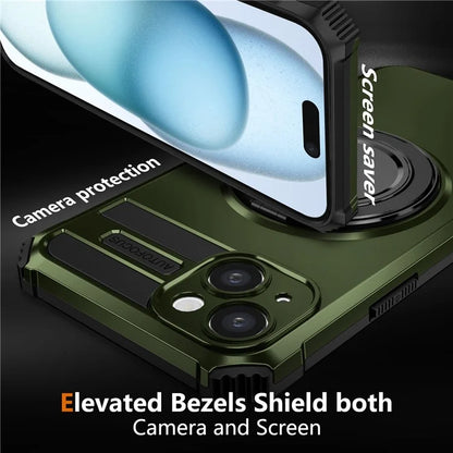 For iPhone 13 Case Compatible with MagSafe Rotary Kickstand Anti-Drop TPU+PC Phone Cover