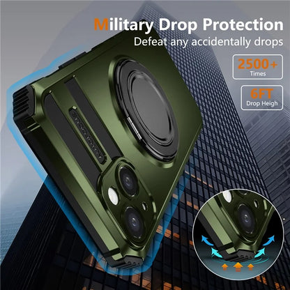 For iPhone 13 Case Compatible with MagSafe Rotary Kickstand Anti-Drop TPU+PC Phone Cover