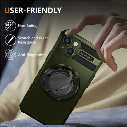 For iPhone 13 Case Compatible with MagSafe Rotary Kickstand Anti-Drop TPU+PC Phone Cover