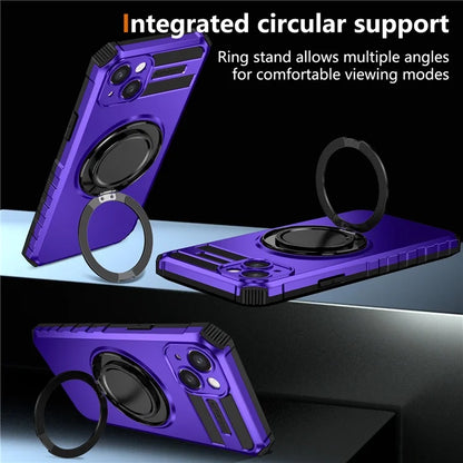For iPhone 13 Case Compatible with MagSafe Rotary Kickstand Anti-Drop TPU+PC Phone Cover