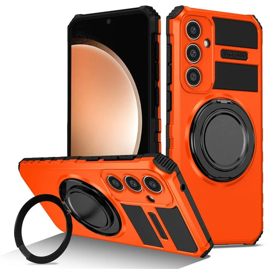 For Samsung Galaxy S23 FE Case Compatible with MagSafe Rotary Kickstand Anti-Drop TPU+PC Phone Cover