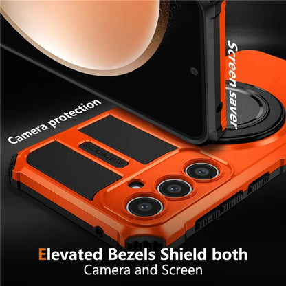For Samsung Galaxy S23 FE Case Compatible with MagSafe Rotary Kickstand Anti-Drop TPU+PC Phone Cover