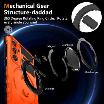 For Samsung Galaxy S23 FE Case Compatible with MagSafe Rotary Kickstand Anti-Drop TPU+PC Phone Cover