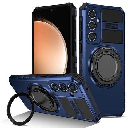For Samsung Galaxy S23 FE Case Compatible with MagSafe Rotary Kickstand Anti-Drop TPU+PC Phone Cover