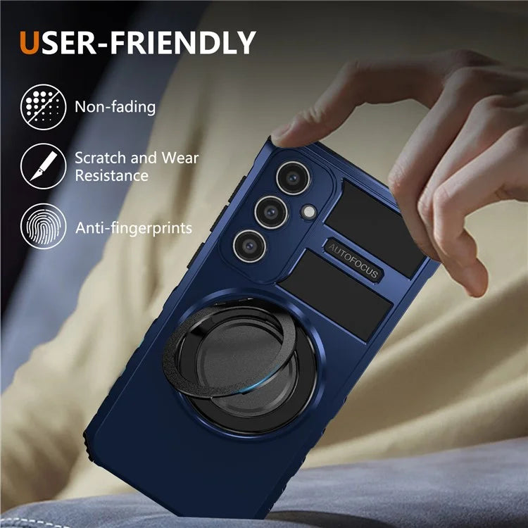 For Samsung Galaxy S23 FE Case Compatible with MagSafe Rotary Kickstand Anti-Drop TPU+PC Phone Cover