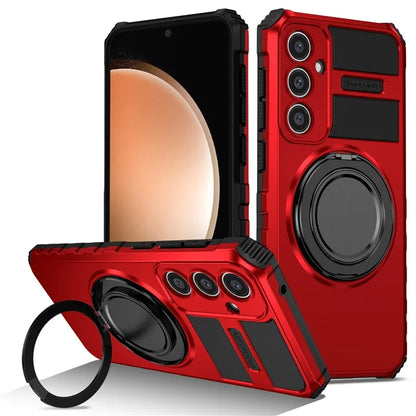 For Samsung Galaxy S23 FE Case Compatible with MagSafe Rotary Kickstand Anti-Drop TPU+PC Phone Cover