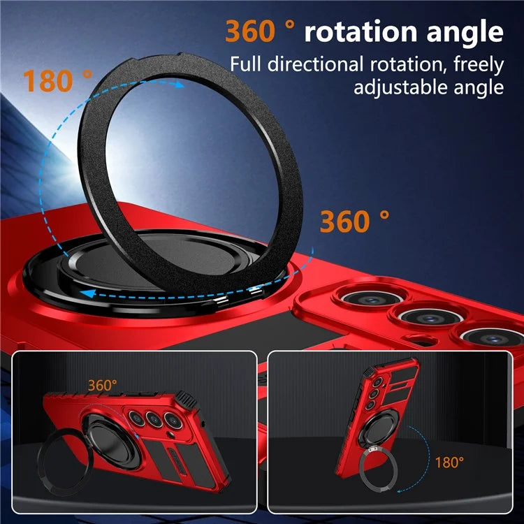 For Samsung Galaxy S23 FE Case Compatible with MagSafe Rotary Kickstand Anti-Drop TPU+PC Phone Cover