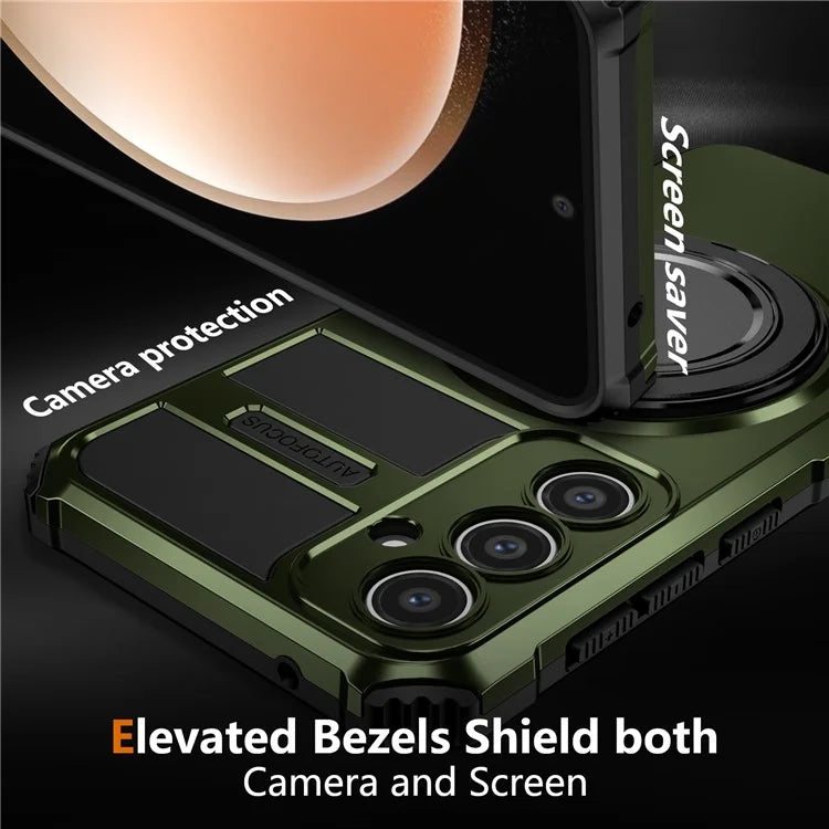For Samsung Galaxy S23 FE Case Compatible with MagSafe Rotary Kickstand Anti-Drop TPU+PC Phone Cover