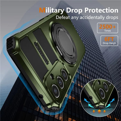 For Samsung Galaxy S23 FE Case Compatible with MagSafe Rotary Kickstand Anti-Drop TPU+PC Phone Cover