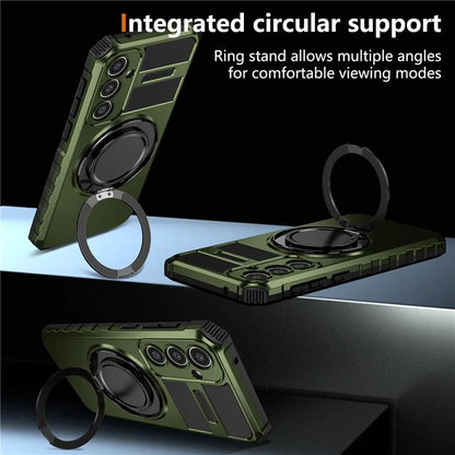 For Samsung Galaxy S23 FE Case Compatible with MagSafe Rotary Kickstand Anti-Drop TPU+PC Phone Cover