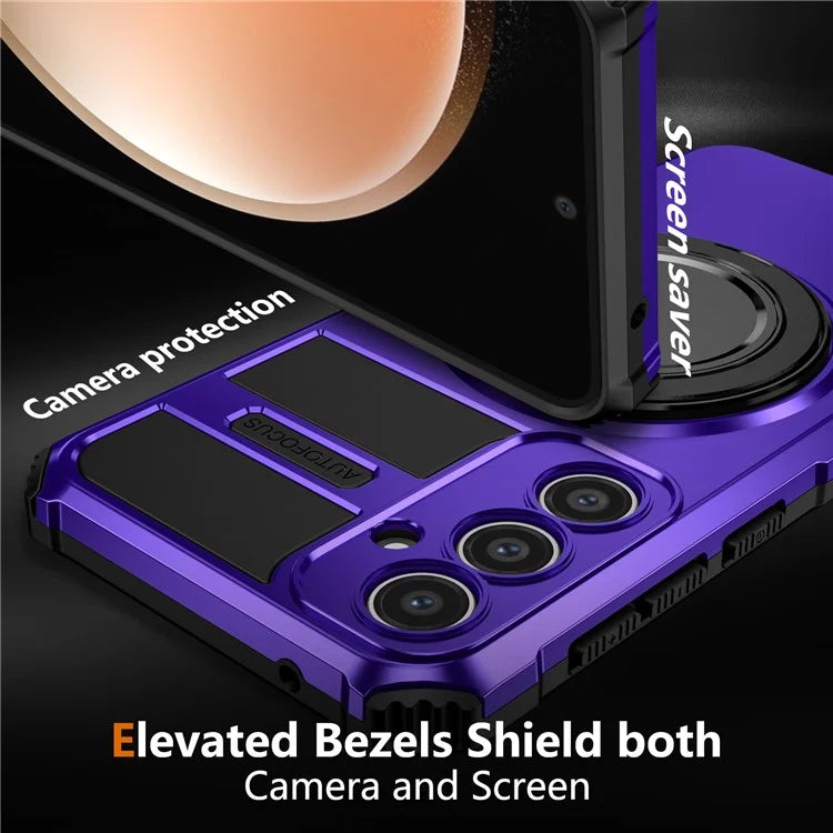 For Samsung Galaxy S23 FE Case Compatible with MagSafe Rotary Kickstand Anti-Drop TPU+PC Phone Cover