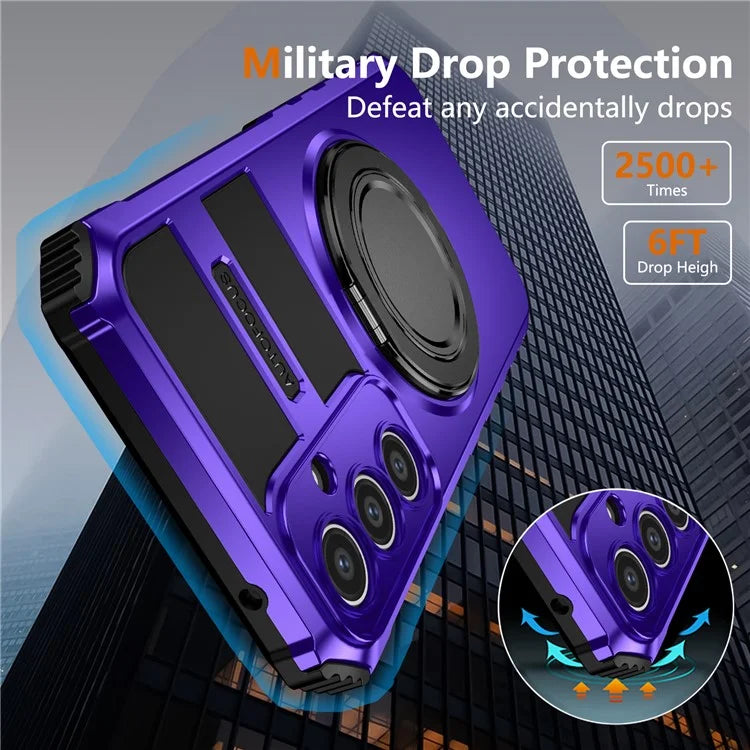 For Samsung Galaxy S23 FE Case Compatible with MagSafe Rotary Kickstand Anti-Drop TPU+PC Phone Cover