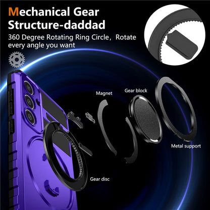 For Samsung Galaxy S23 FE Case Compatible with MagSafe Rotary Kickstand Anti-Drop TPU+PC Phone Cover