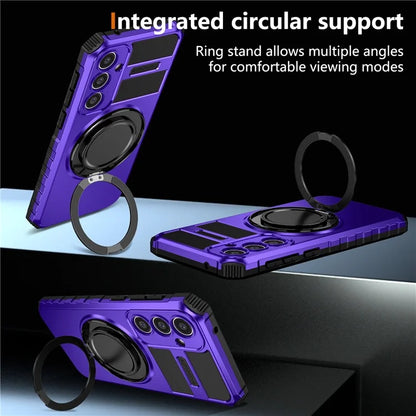 For Samsung Galaxy S23 FE Case Compatible with MagSafe Rotary Kickstand Anti-Drop TPU+PC Phone Cover