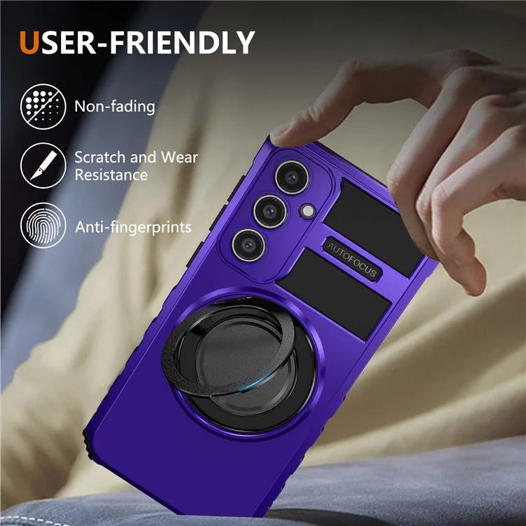 For Samsung Galaxy S23 FE Case Compatible with MagSafe Rotary Kickstand Anti-Drop TPU+PC Phone Cover