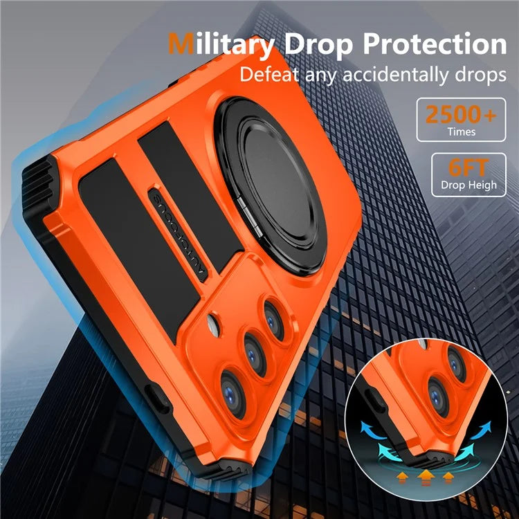 For Samsung Galaxy S24+ Case Compatible with MagSafe Rotary Kickstand Anti-Drop TPU+PC Phone Cover