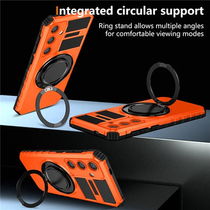 For Samsung Galaxy S24+ Case Compatible with MagSafe Rotary Kickstand Anti-Drop TPU+PC Phone Cover