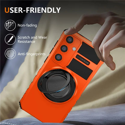 For Samsung Galaxy S24+ Case Compatible with MagSafe Rotary Kickstand Anti-Drop TPU+PC Phone Cover