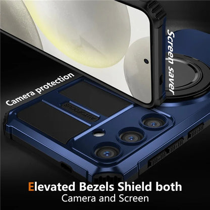 For Samsung Galaxy S24+ Case Compatible with MagSafe Rotary Kickstand Anti-Drop TPU+PC Phone Cover