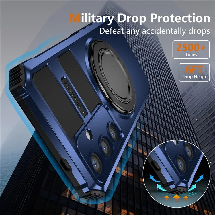 For Samsung Galaxy S24+ Case Compatible with MagSafe Rotary Kickstand Anti-Drop TPU+PC Phone Cover