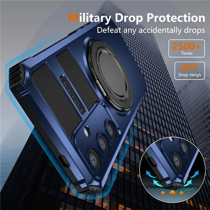 For Samsung Galaxy S24+ Case Compatible with MagSafe Rotary Kickstand Anti-Drop TPU+PC Phone Cover