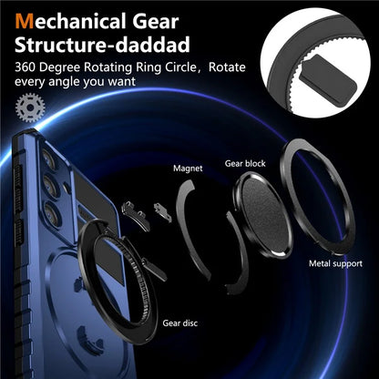 For Samsung Galaxy S24+ Case Compatible with MagSafe Rotary Kickstand Anti-Drop TPU+PC Phone Cover