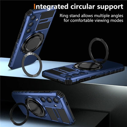For Samsung Galaxy S24+ Case Compatible with MagSafe Rotary Kickstand Anti-Drop TPU+PC Phone Cover