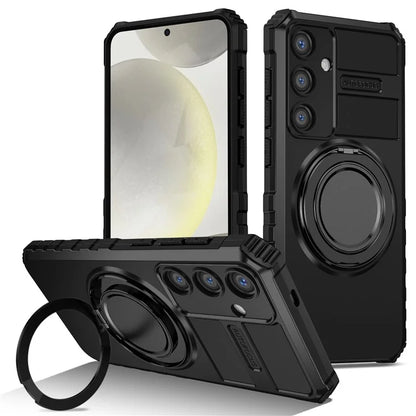 For Samsung Galaxy S24+ Case Compatible with MagSafe Rotary Kickstand Anti-Drop TPU+PC Phone Cover