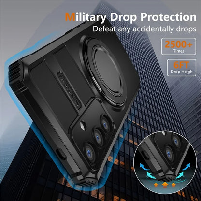For Samsung Galaxy S24+ Case Compatible with MagSafe Rotary Kickstand Anti-Drop TPU+PC Phone Cover