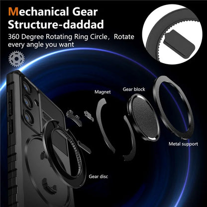 For Samsung Galaxy S24+ Case Compatible with MagSafe Rotary Kickstand Anti-Drop TPU+PC Phone Cover