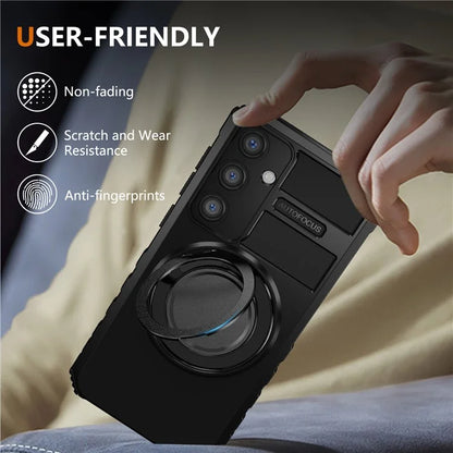 For Samsung Galaxy S24+ Case Compatible with MagSafe Rotary Kickstand Anti-Drop TPU+PC Phone Cover