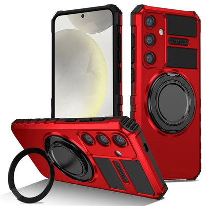 For Samsung Galaxy S24+ Case Compatible with MagSafe Rotary Kickstand Anti-Drop TPU+PC Phone Cover